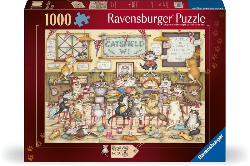 Crazy Cats At the WI Puzzel 1000 Stukjes | Vintage Collection | Legpuzzel voor Volwassenen de Ravensburger, édition Multicolore – boîte
