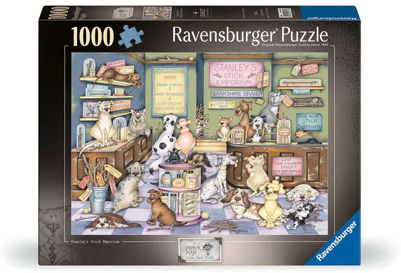 Dapper Dog's No.2: Stanley Stick 'Em – Legpuzzel – 1000 Stukjes van Ravensburger, editie Meerkleurig – doos