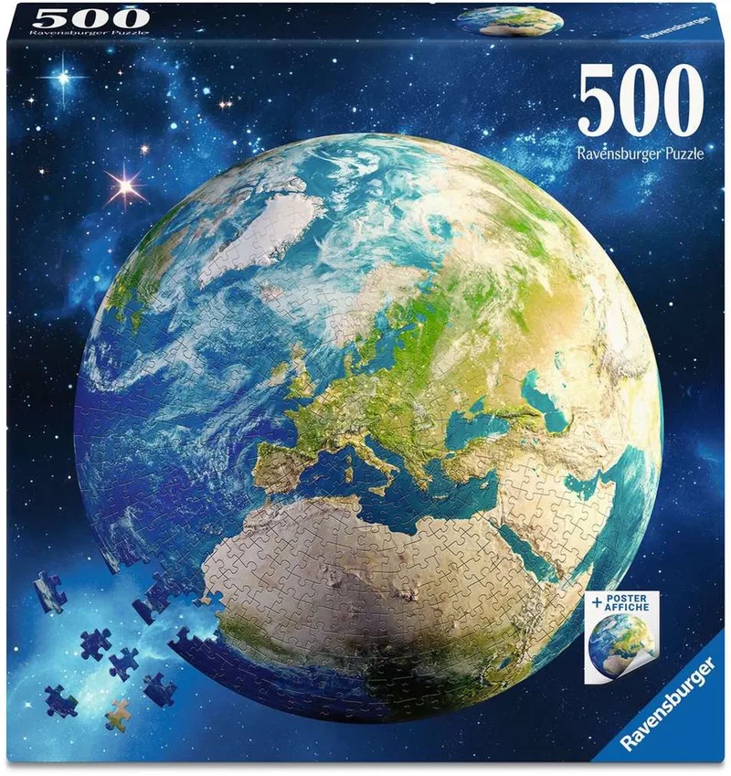 De Aarde Cirkelpuzzel 500 Stukjes | Ronde Wereldpuzzel | Earth Puzzle from Ravensburger – box