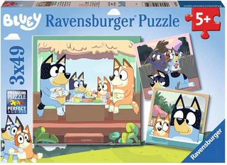 De avonturen van Bluey - puzzel - 3x49 stuks van Ravensburger, editie Wielkleurig – doos 1 van 5