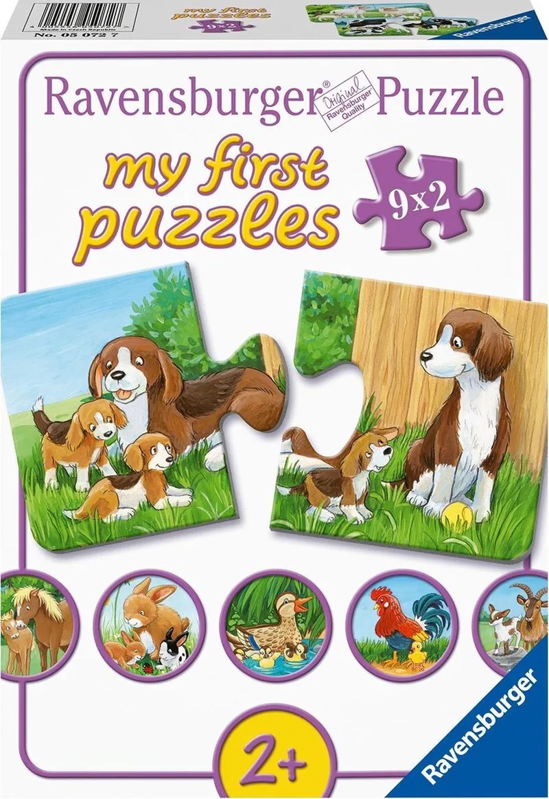 Dierenfamilies op de boerderij - My First puzzles - 9x2 stukjes - kinderpuzzel from Ravensburger, Multicolour edition – box