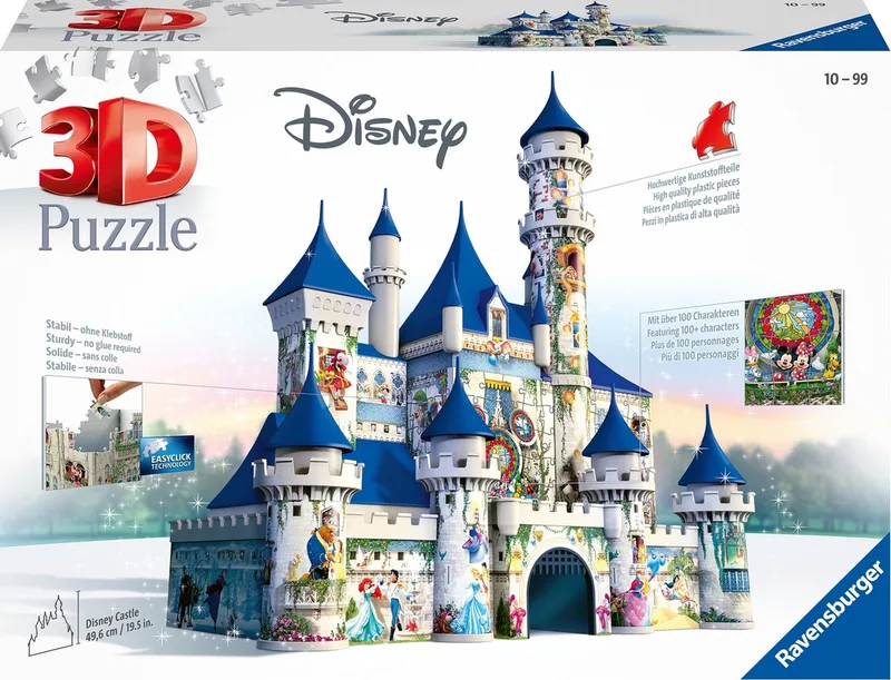 Disney Castle- 3D puzzel gebouw - 216 stukjes fra Ravensburger, Flerfarvet-udgave – æske