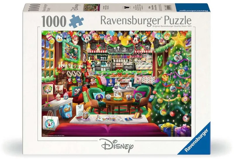 Disney Christmas Café - Kerst Legpuzzel - 1000 Stukjes - Puzzel voor Volwassenen from Ravensburger, Multicolour edition – box