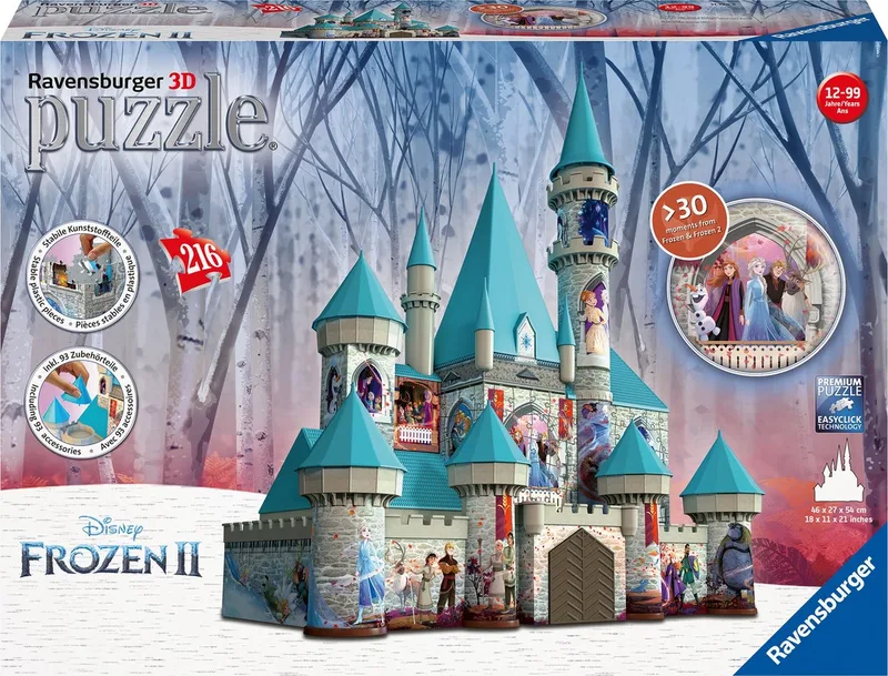 Disney Frozen 2 kasteel - 3D puzzel - 216 stukjes van Ravensburger, editie Meerkleurig – doos