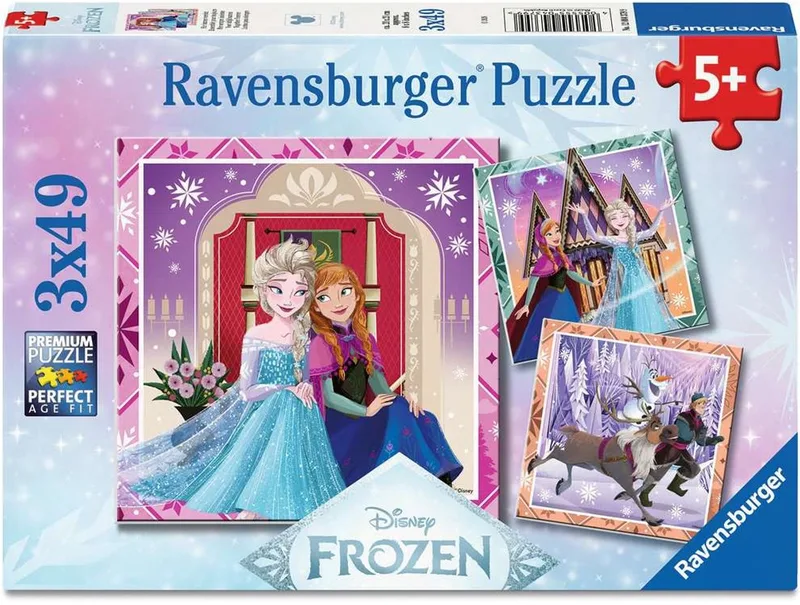 Disney Frozen Puzzel - Kinderpuzzel 3 x 49 Stukjes - Vanaf 5 Jaar van Ravensburger, editie Meerkleurig – doos