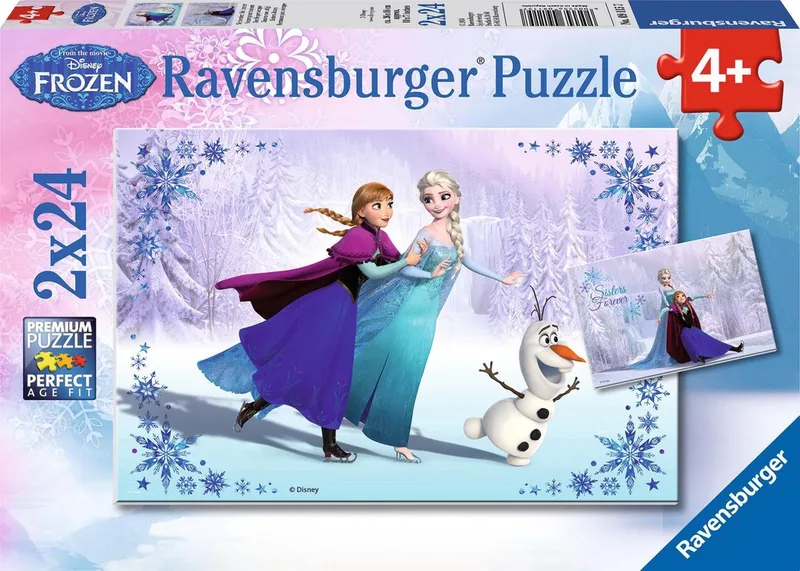 Disney Frozen: Zussen voor altijd - 2x24 stukjes - kinderpuzzel van Ravensburger, editie Meerkleurig – doos