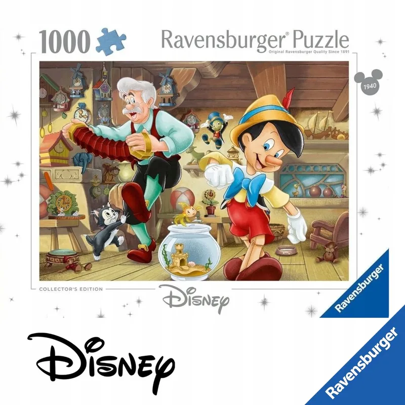 Disney Klassiekers Pinokkio 1000 Stukjes Puzzel from Ravensburger, Multi-coloured edition – box