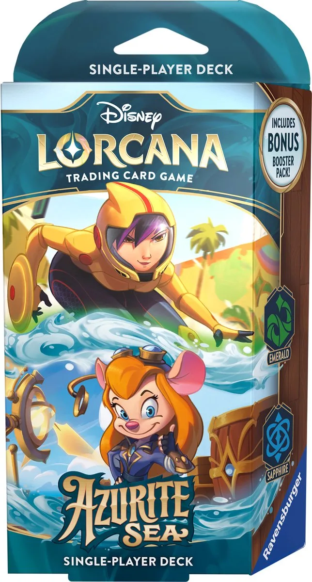 Disney Lorcana: Azurite Sea Go Go Tomago & Gadget Hackwrench Starter Deck de Ravensburger – boîte
