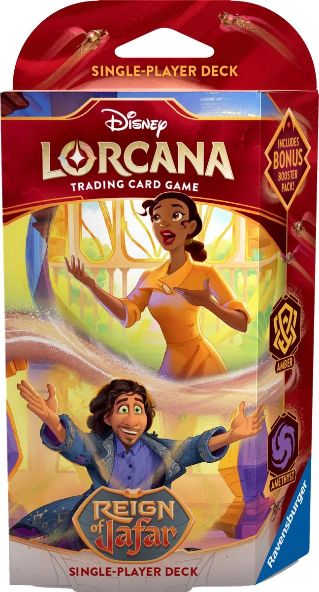 Disney Lorcana: Reign of Jafar Tiana & Bruno Starter Deck fra Ravensburger – æske