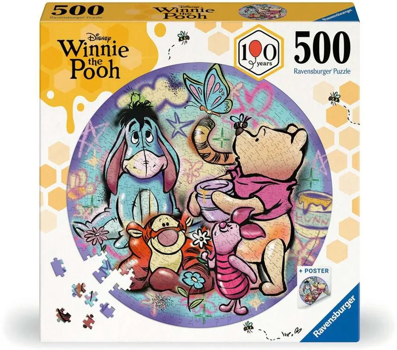 Disney Winnie de Poeh Perfecte Foto Ronde Puzzel 500 Stukjes de Ravensburger, édition Multicolore – boîte