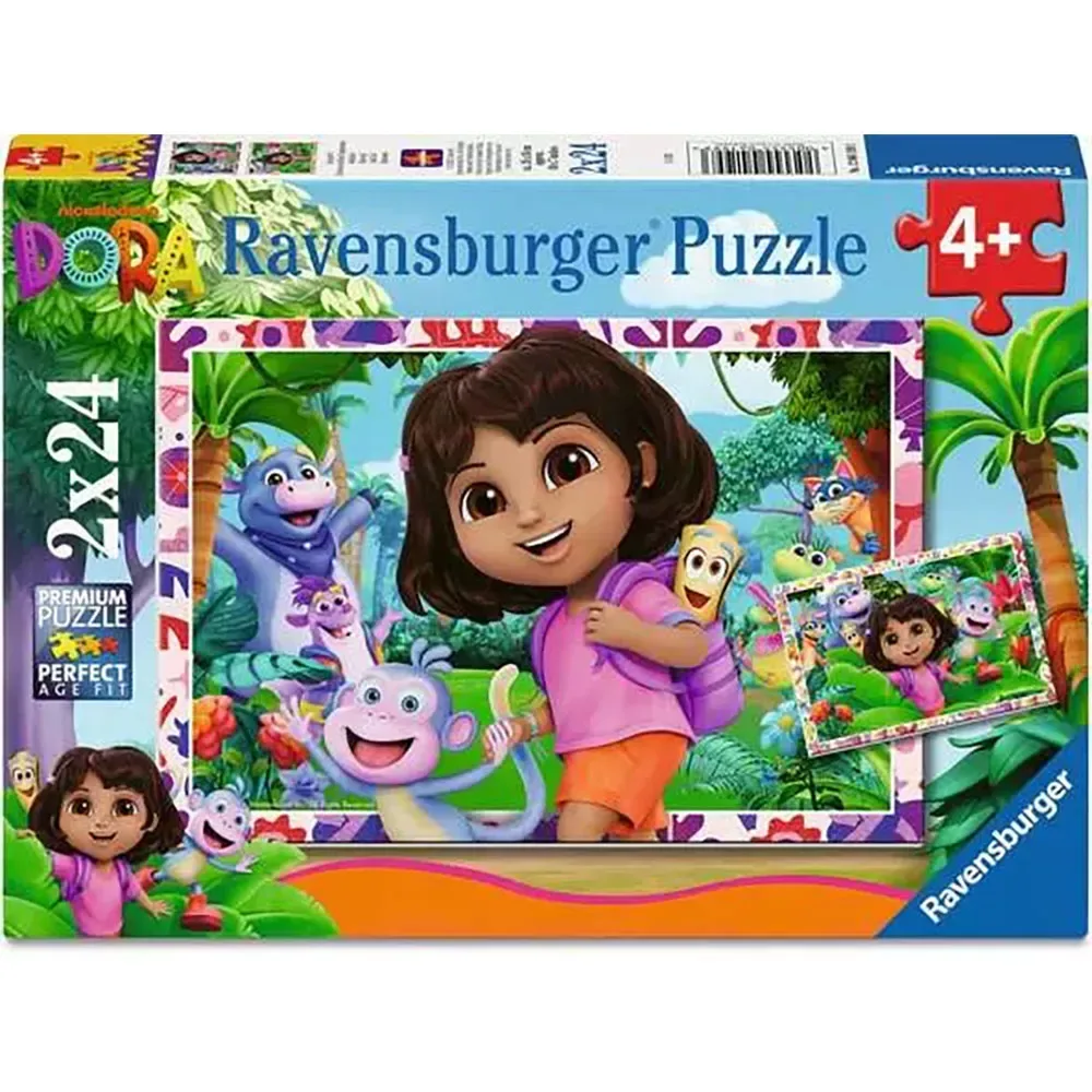 Dora The Explorer-puzzel 2 X 24 Stukken van Ravensburger – doos