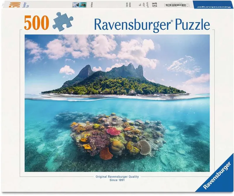 Eiland en Koraalwereld – Legpuzzel – 500 Stukjes van Ravensburger, editie Meerkleurig – doos