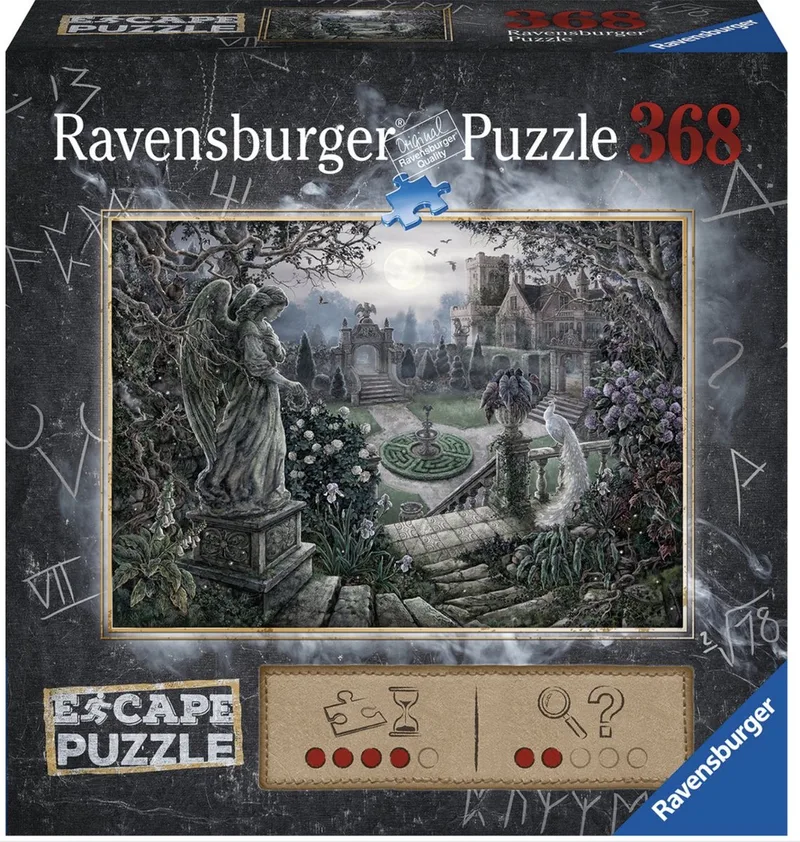 Escape puzzel Midnight in the Garden - 368 stukjes van Ravensburger, editie Meerkleurig – doos