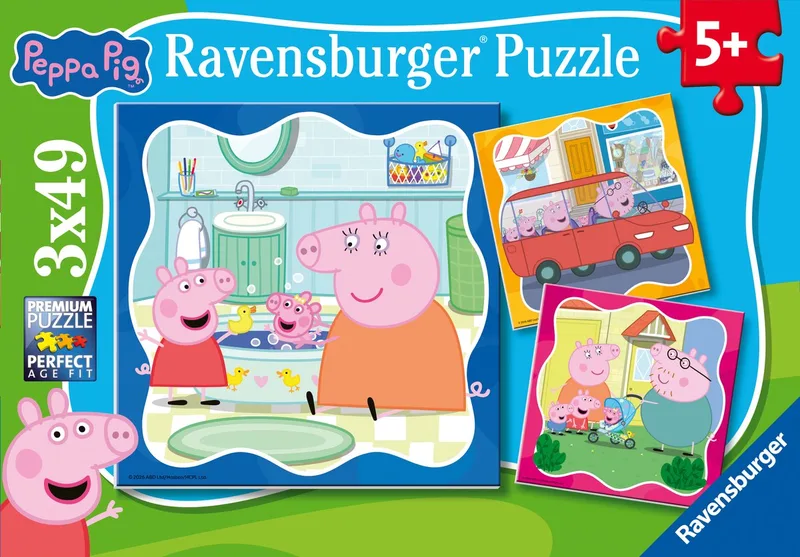 Familie Eerst! – Kinderpuzzel – 3 x 49 Stukjes von Ravensburger, Ausgabe Mehrfarbig – Schachtel 1 von 5