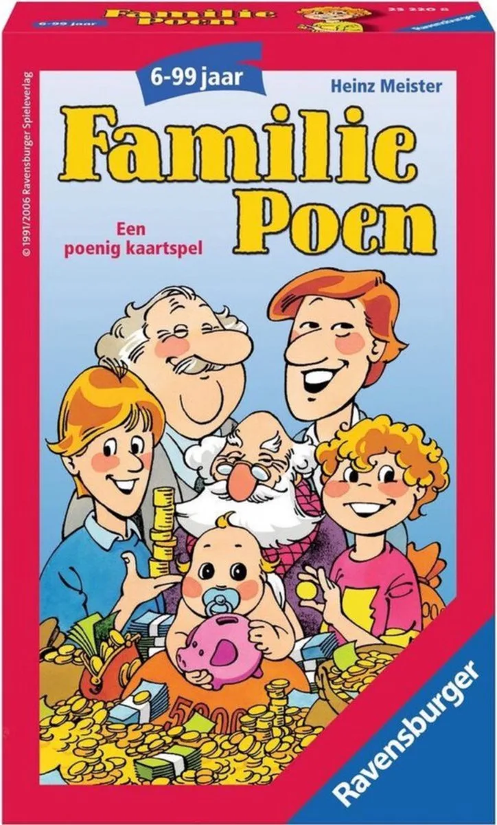 Familie Poen | Pocket Kaartspel voor 2-4 Spelers | Vanaf 6 Jaar fra Ravensburger – æske