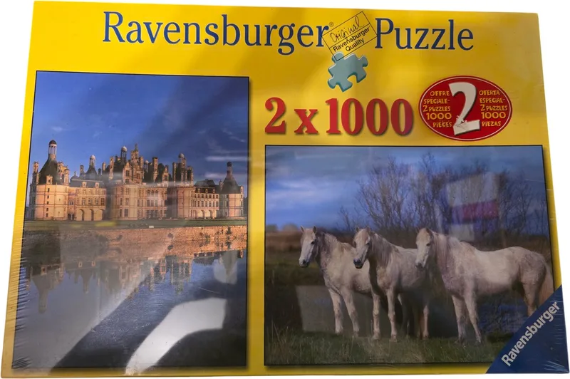 Franse Landschappen en Paarden 2x 1000 stukjes van Ravensburger – doos