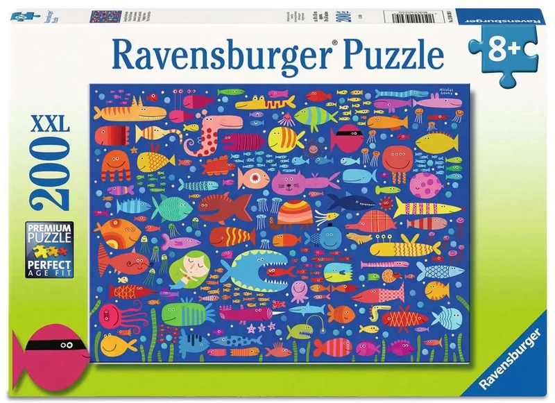 Funny Fish Friends – Kinderpuzzel – 100 XXL Stukjes de Ravensburger, édition Multicolore – boîte