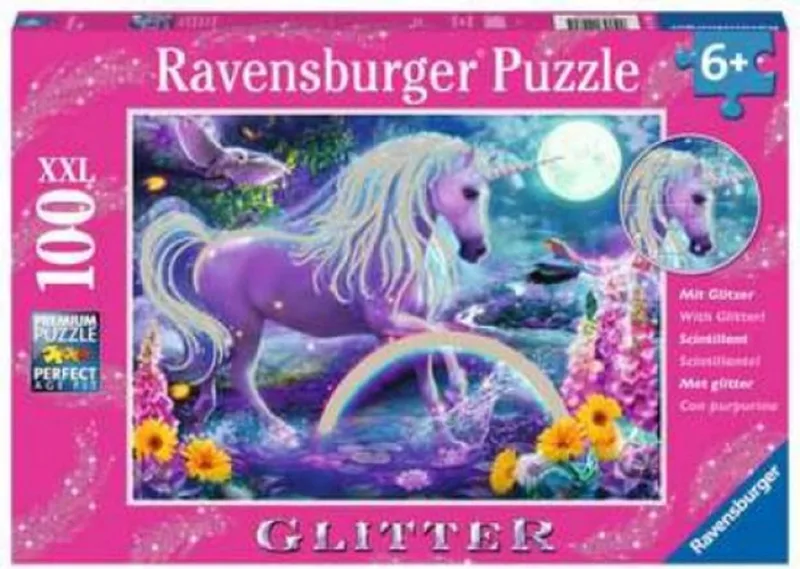 Glitter Legpuzzel 100 stuk(s) Fantasie van Ravensburger, editie Roze – doos