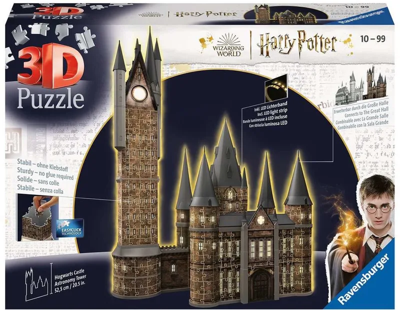 Harry Potter - Hogwarts Castle: Astronomy Tower Night Edition (626 Pieces) 3D Puzzel - Multicolours van Ravensburger, editie Meerkleurig – doos 1 van 3