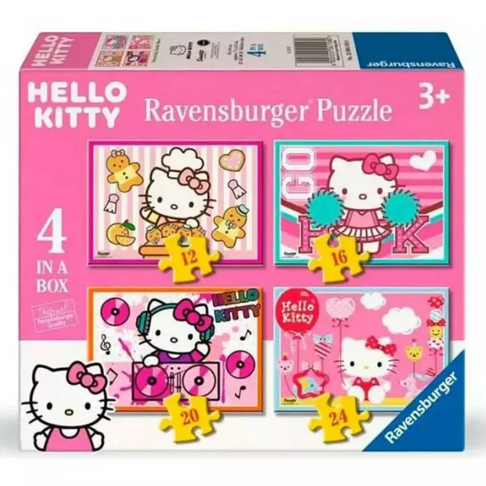Hello Kitty 4 Puzzels In Een Doos van Ravensburger – doos