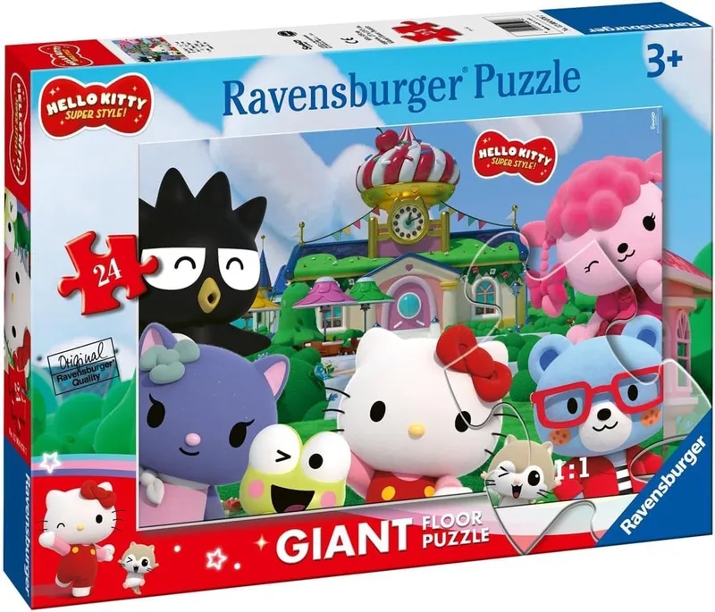 Hello Kitty Super Style – 24-delige Grote Vloerpuzzel (70×50 cm) från Ravensburger, utgåva Flerfärgad – kartong