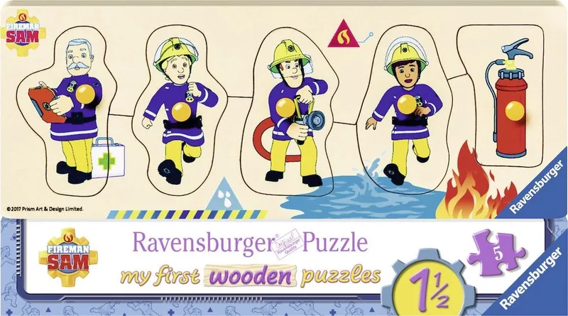 houten puzzel Brandweerman Sam en zijn vrienden - 5 stukjes from Ravensburger, Multicolour edition – box