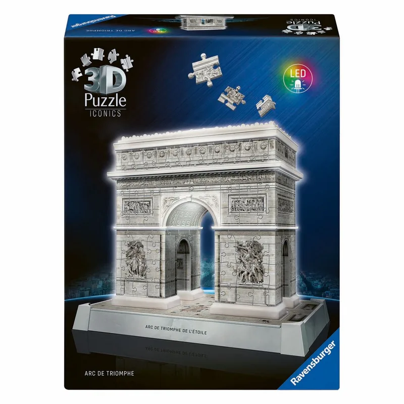 Iconics: Arc de Triomphe Parijs met licht - 3D Puzzel - 216 Stukjes - Bouwset voor kinderen vanaf 8 jaar from Ravensburger, Multicolour edition – box 1 of 5