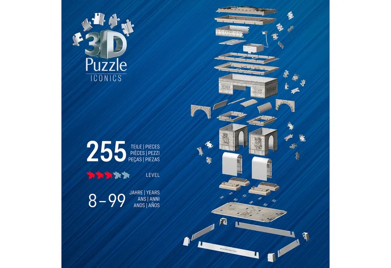 Iconics: Arc de Triomphe Parijs met licht - 3D Puzzel - 216 Stukjes - Bouwset voor kinderen vanaf 8 jaar from Ravensburger, Multicolour edition – box 5 of 5