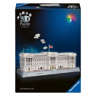 Iconics: Buckingham Palace met licht - 3D Puzzel - 216 Stukjes - Bouwset voor kinderen vanaf 8 jaar van Ravensburger, editie Meerkleurig – doos 1 van 5