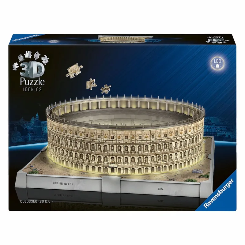 Iconics: Colosseum Rome met licht - 3D Puzzel - 216 Stukjes - Bouwset voor kinderen vanaf 8 jaar de Ravensburger, édition Multicolore – boîte 1 sur 5
