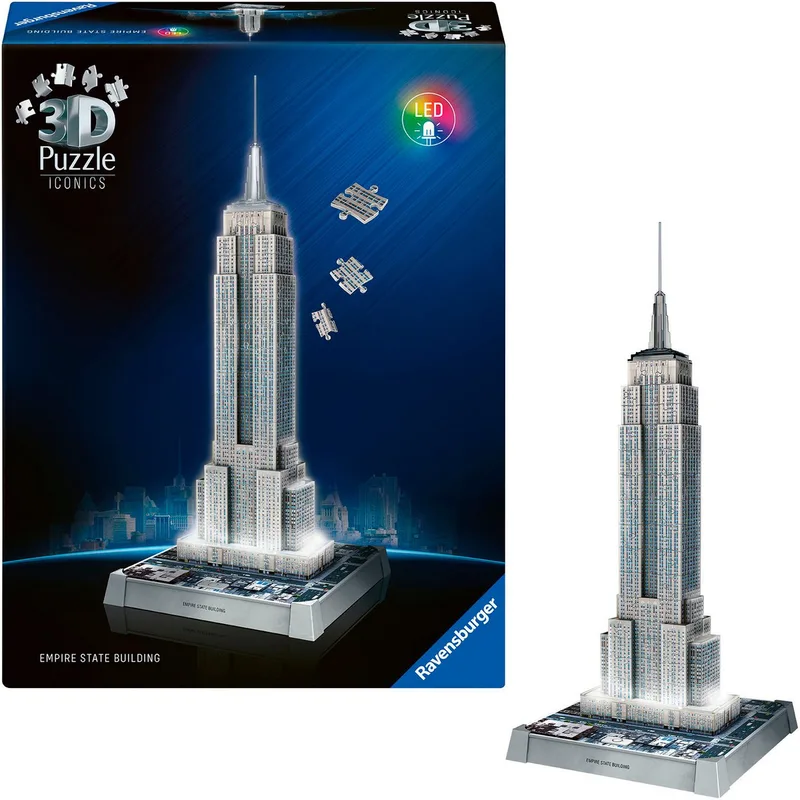 Iconics: Empire State Building met licht - 3D Puzzel - 216 Stukjes - Bouwset voor kinderen vanaf 10 jaar from Ravensburger, Multicolour edition – box 4 of 5