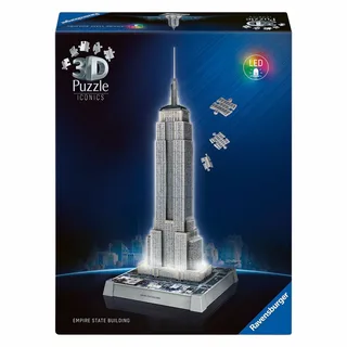 Iconics: Empire State Building met licht - 3D Puzzel - 216 Stukjes - Bouwset voor kinderen vanaf 10 jaar from Ravensburger, Multicolour edition – box 1 of 5
