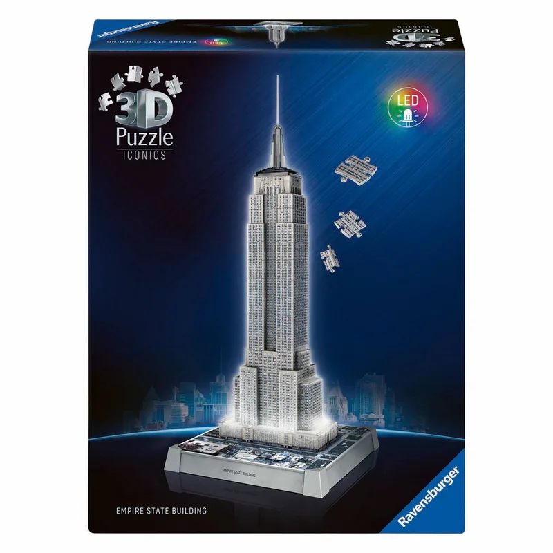 Iconics: Empire State Building met licht - 3D Puzzel - 216 Stukjes - Bouwset voor kinderen vanaf 10 jaar from Ravensburger, Multicolour edition – box 1 of 5
