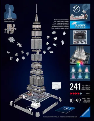 Iconics: Empire State Building met licht - 3D Puzzel - 216 Stukjes - Bouwset voor kinderen vanaf 10 jaar from Ravensburger, Multicolour edition – box 2 of 5