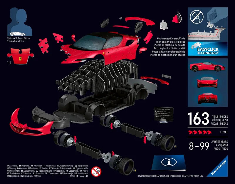 Iconics: Ferrari SF90 Stradale - 3D Puzzel - 108 Stukjes - Bouwset voor kinderen vanaf 8 jaar from Ravensburger, Multicolour edition – box 2 of 5