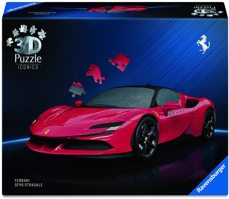 Iconics: Ferrari SF90 Stradale - 3D Puzzel - 108 Stukjes - Bouwset voor kinderen vanaf 8 jaar from Ravensburger, Multicolour edition – box 1 of 5
