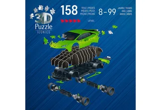 Iconics: Lamborghini Huracán EVO - 3D Puzzel - 108 Stukjes - Bouwset voor kinderen vanaf 8 jaar fra Ravensburger, Flerfarvet-udgave – æske 5 af 5