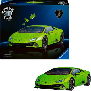 Iconics: Lamborghini Huracán EVO - 3D Puzzel - 108 Stukjes - Bouwset voor kinderen vanaf 8 jaar fra Ravensburger, Flerfarvet-udgave – æske 4 af 5