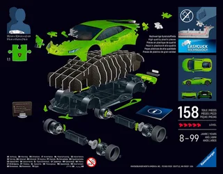 Iconics: Lamborghini Huracán EVO - 3D Puzzel - 108 Stukjes - Bouwset voor kinderen vanaf 8 jaar fra Ravensburger, Flerfarvet-udgave – æske 2 af 5