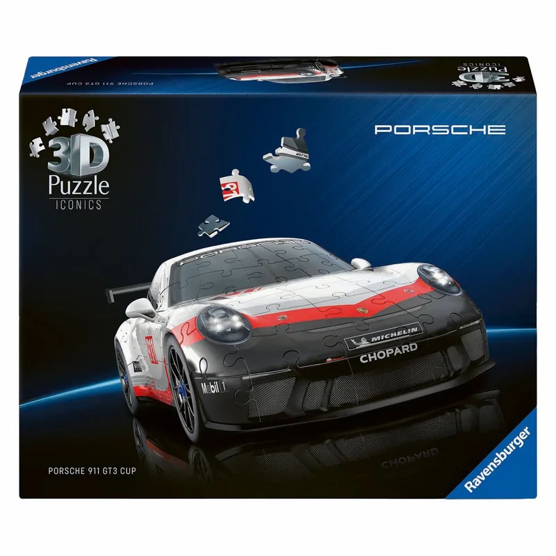 Iconics: Porsche 911 GT3 Cup - 3D Puzzel - 108 Stukjes - Bouwset voor kinderen vanaf 8 jaar fra Ravensburger, Flerfarvet-udgave – æske 1 af 5