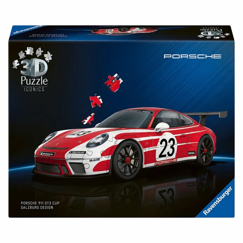 Iconics: Porsche 911 "Salzburg Edition" - 3D Puzzel - 108 Stukjes - Bouwset voor kinderen vanaf 8 jaar fra Ravensburger, Flerfarvet-udgave – æske
