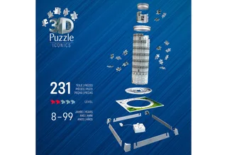 Iconics: Scheve Toren van Pisa met licht - 3D Puzzel - 216 Stukjes - Bouwset voor kinderen vanaf 8 jaar from Ravensburger, Multicolour edition – box 5 of 5