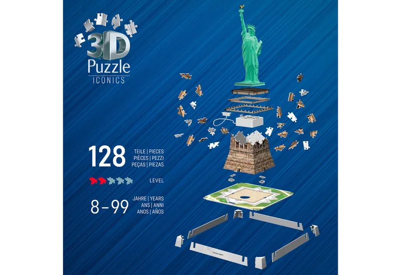 Iconics: Statue of Liberty met licht - 3D Puzzel - 108 Stukjes - Bouwset voor kinderen vanaf 8 jaar from Ravensburger, Multicolour edition – box 5 of 5