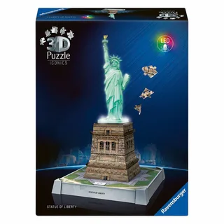 Iconics: Statue of Liberty met licht - 3D Puzzel - 108 Stukjes - Bouwset voor kinderen vanaf 8 jaar from Ravensburger, Multicolour edition – box 1 of 5
