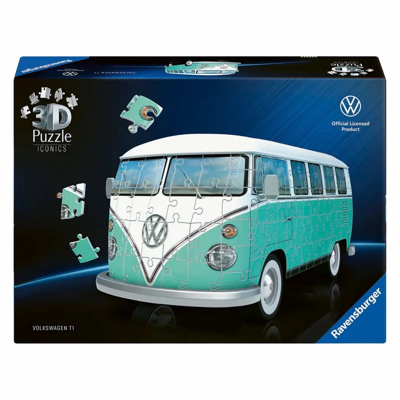 Iconics: Volkswagen T1 - 3D Puzzel - 162 Stukjes - Bouwset voor kinderen vanaf 8 jaar from Ravensburger, Multicolour edition – box