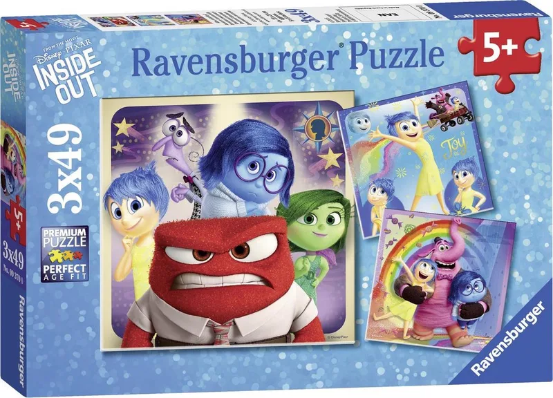 Inside out; emotioneel avontuur - Legpuzzel - 3 x 49 Stukjes von Ravensburger, Ausgabe Multi-coloured – Schachtel