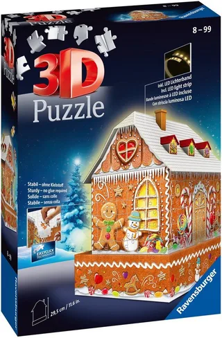 Kerst Gingerbread House Night Edition - 3D puzzel gebouw - 216 Stukjes from Ravensburger, Multicolour edition – box 2 of 2
