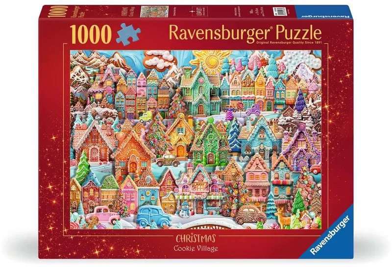 kerst puzzel Christmas Cookie Village 1000 stukjes winter. från Ravensburger, utgåva Flerfärgad – kartong