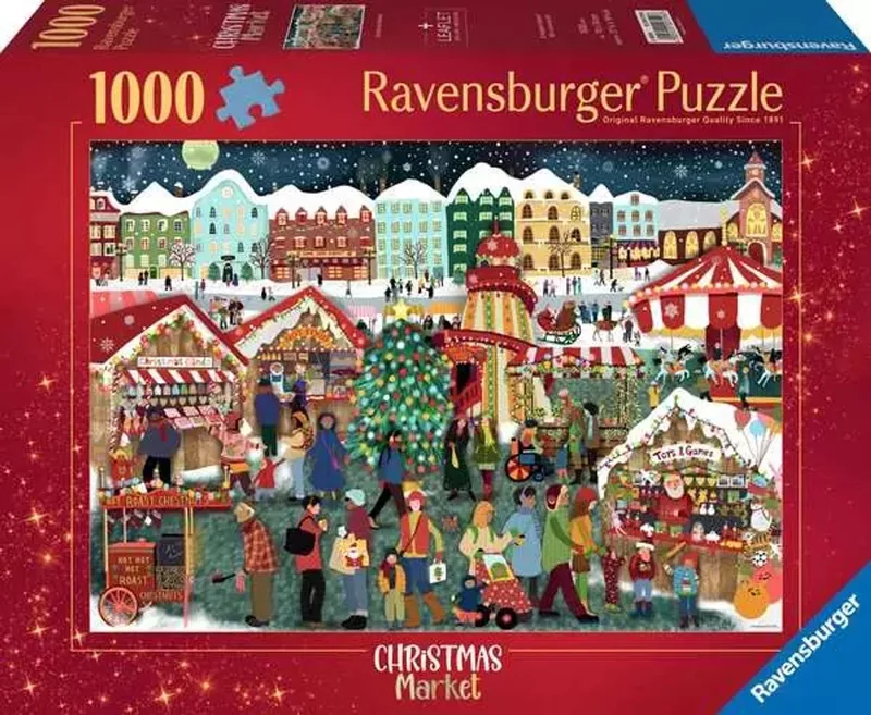 kerstmarkt legpuzzel 1000 stukjes - puzzel volwassenen. van Ravensburger, editie Meerkleurig – doos