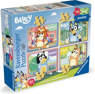 Kinderpuzzel - Bluey 4 in a Box - Vanaf 18 Maanden van Ravensburger, editie Meerkleurig – doos 1 van 2